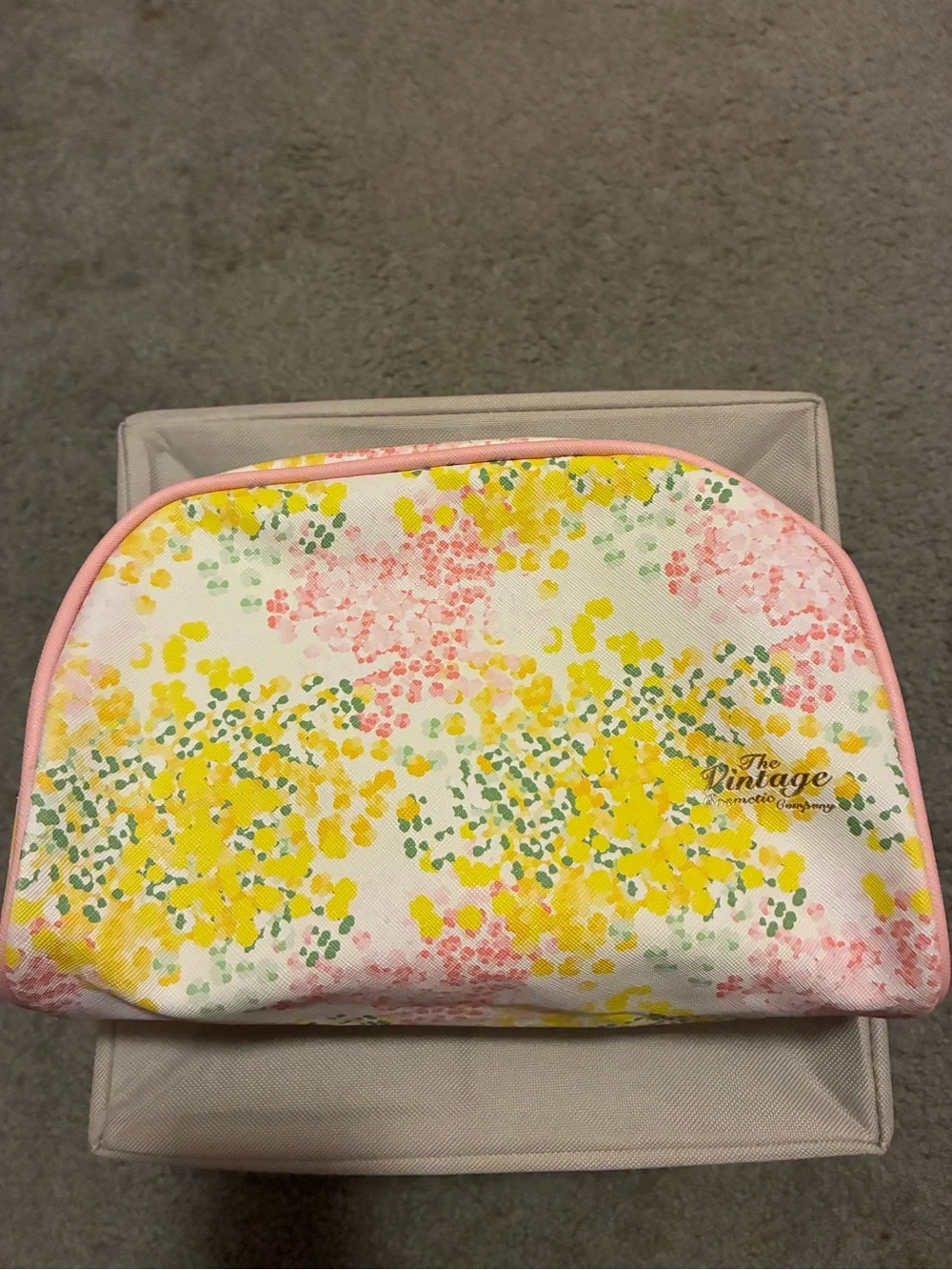 The Vintage Cosmetic Company Abstract Floral Makeup Bag Pouch